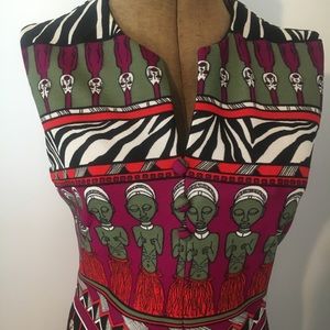 VTG 70's TRIBAL PRINT MAXI DRESS